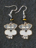 Handcrafted Puppy Earrings with Semi Precious Stones