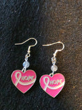 Handcrafted Breast Cancer Awareness Earrings with various Semi Precious Stones and Sterling Silver fish hooks