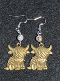 Handcrafted Highland Cow with Semi Precious Stones