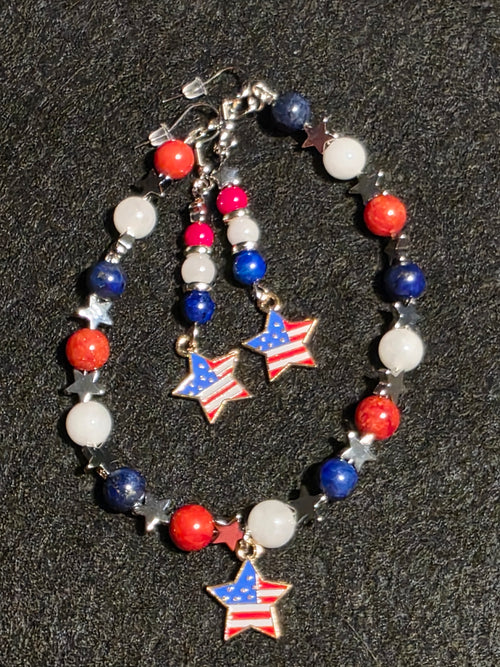 Handcrafted 4th of July Jewelry Set