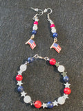 Handcrafted 4th of July Earrings and Bracelet