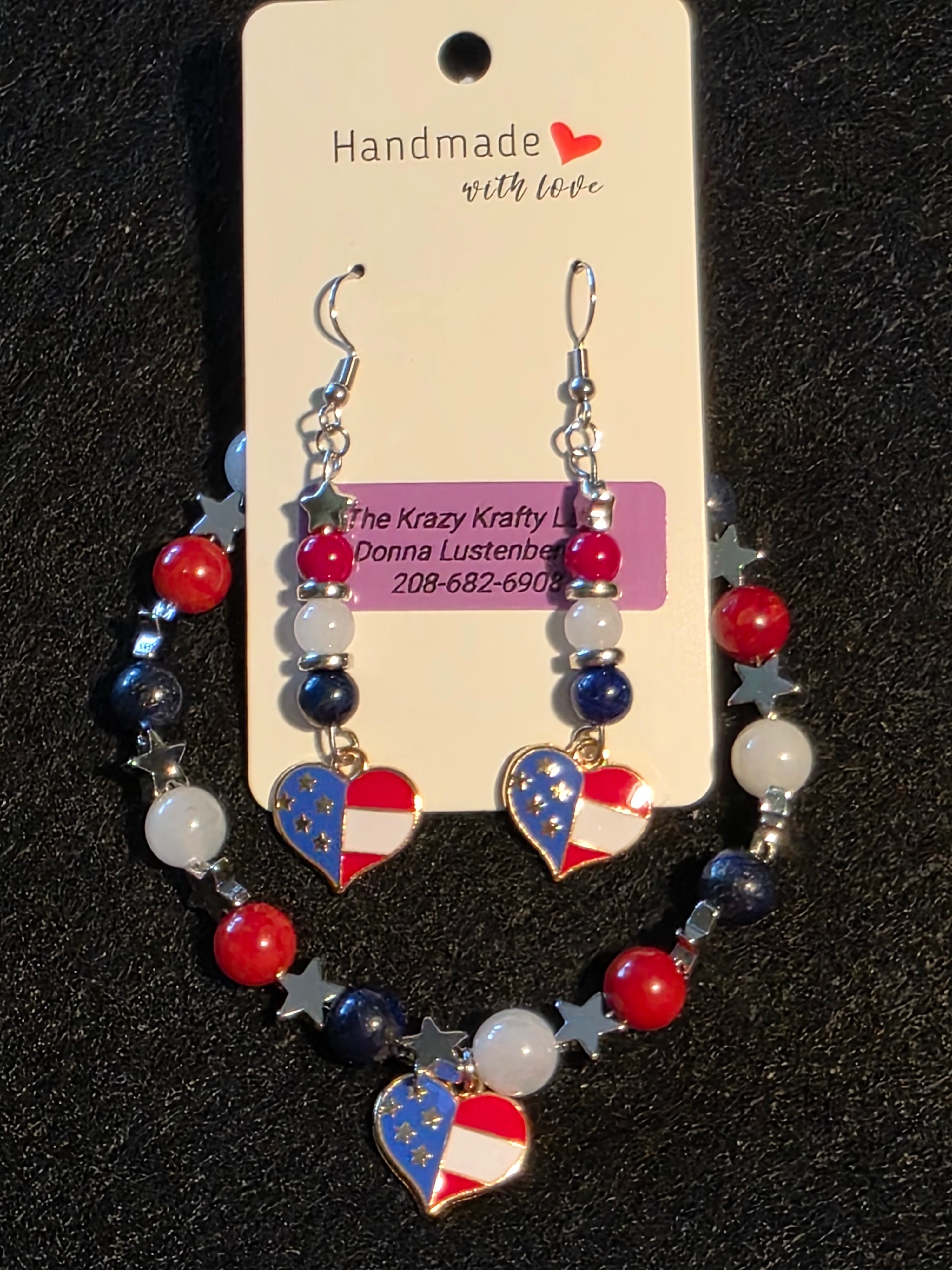 Handcrafted 4th of July Jewelry Set